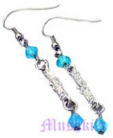 Glass with metal spacer earring - click here for large view